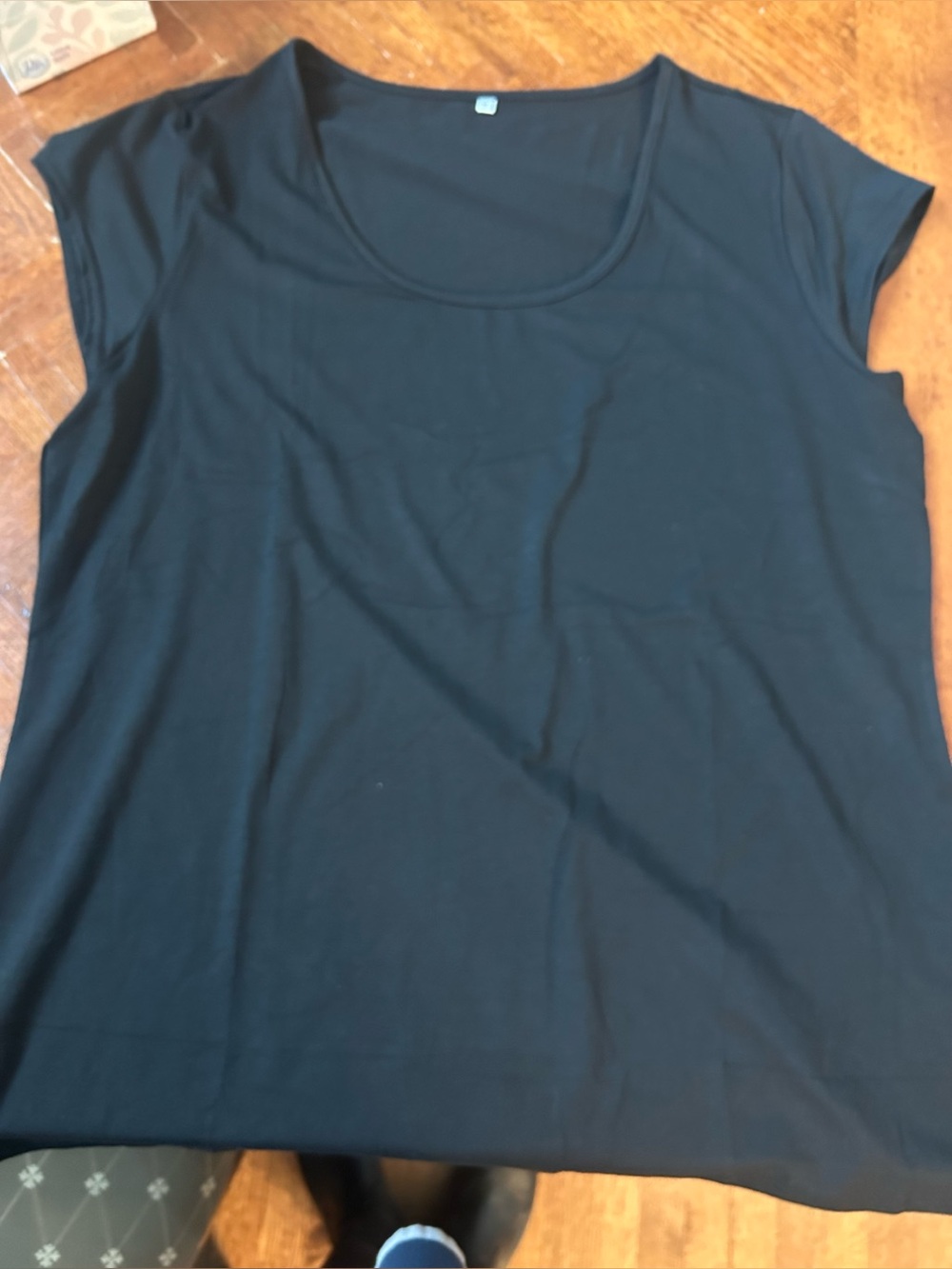 Classic Black Scoop Neck Women's Top